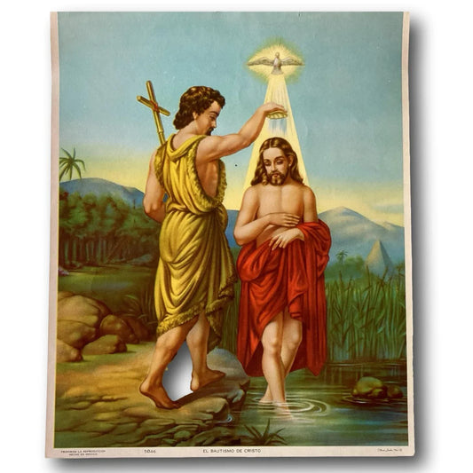 Out-of-Print Religious Image – Baptism of Christ / Bautismo de Cristo NOS - Ysleta Mission Gift Shop
