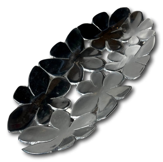 Oval Pewter Flower Tray – Timeless Decorative or Serving Piece - Ysleta Mission Gift Shop