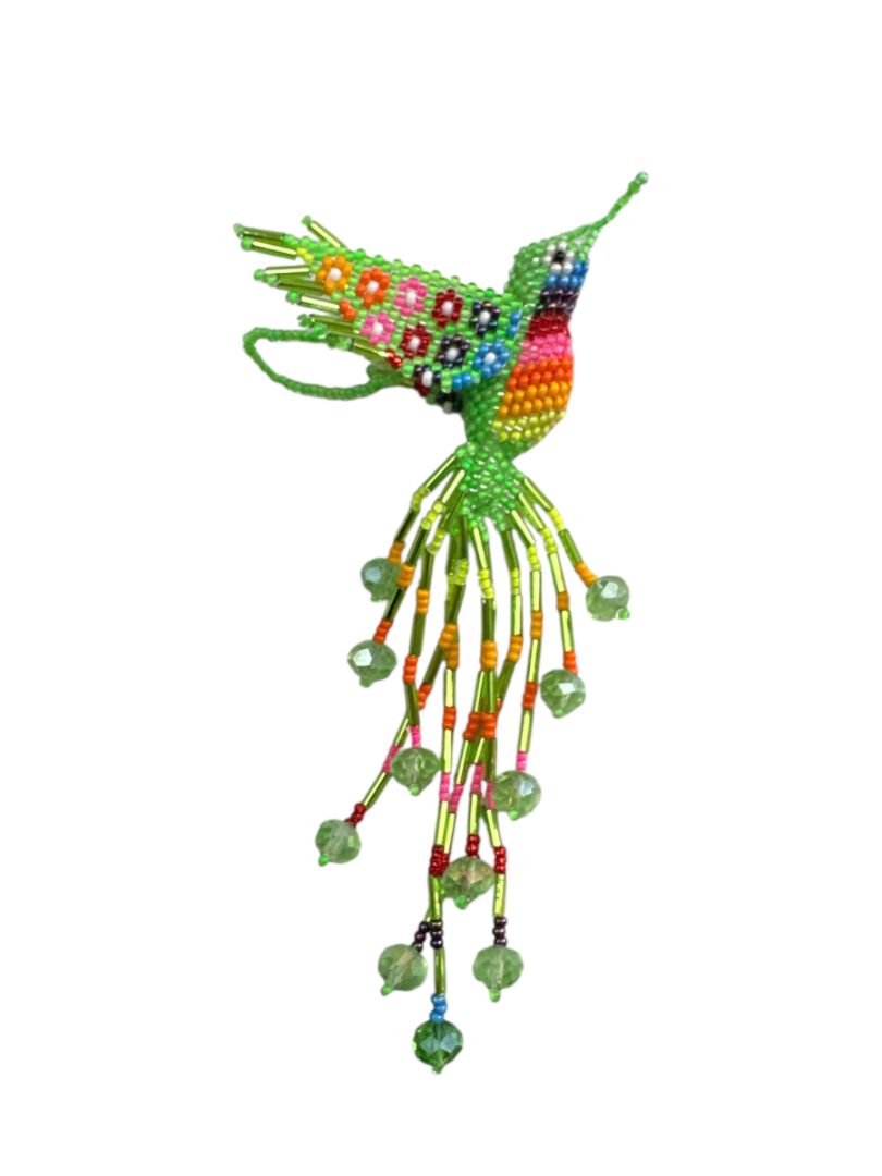 Handcrafted Beaded Hummingbirds Ornament - Mexican Charm for Bag, Keychain & Decor