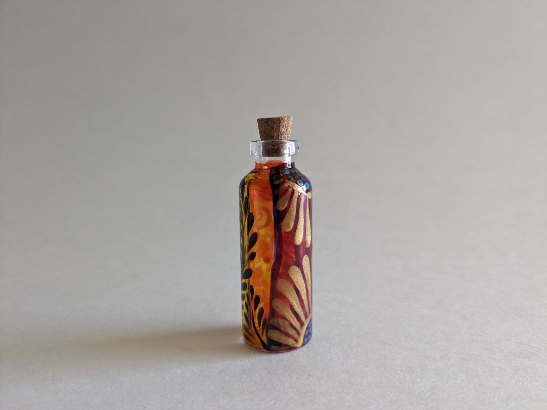 Small Delicate Floral Bottle | Handcrafted Floral-Themed Bottle