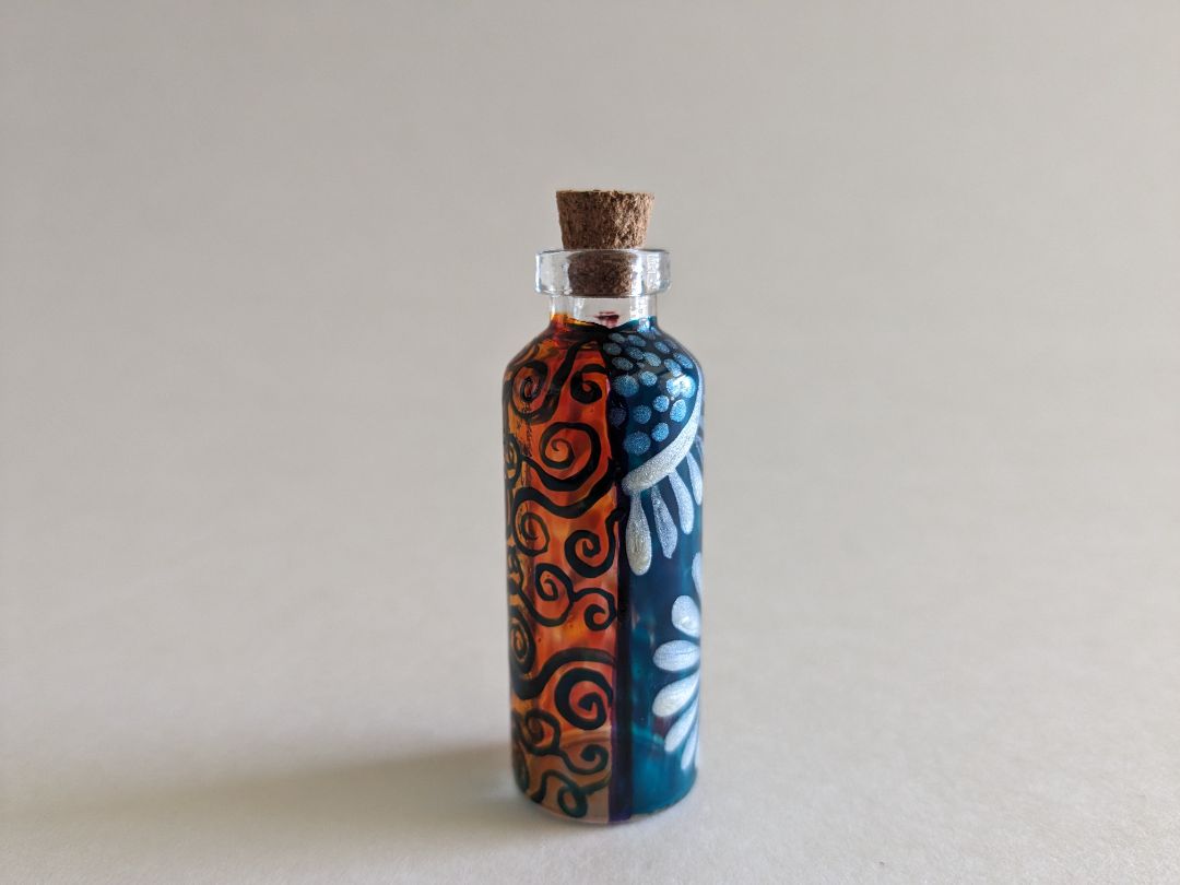 Small Delicate Floral Bottle | Handmade Floral Bottle for Home Decor