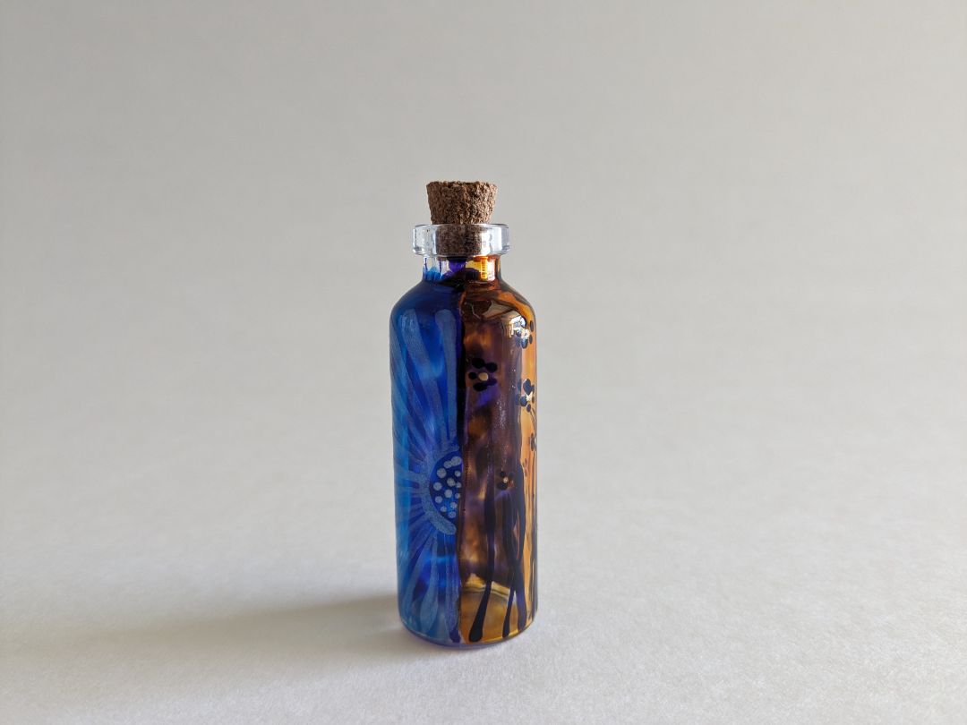 Small Delicate Floral Bottle | Decorative Floral-Themed Home Accent