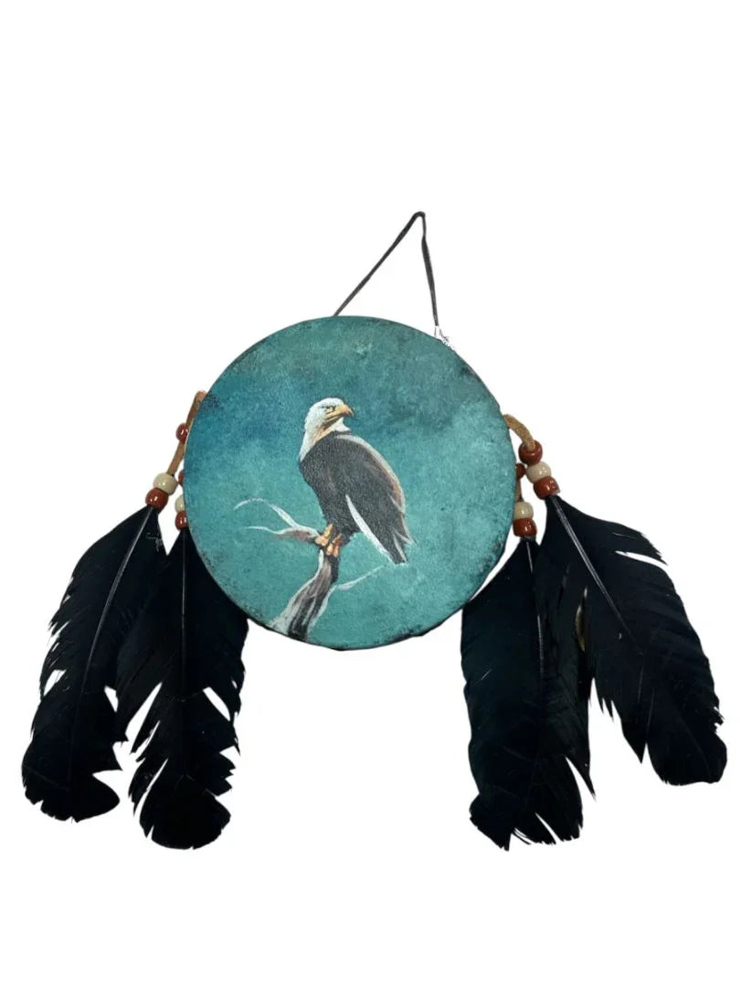 Hand-Painted Mini Rawhide Drum – Mexican Souvenir or Musical Gift (4") - Ysleta Mission Gift Shop