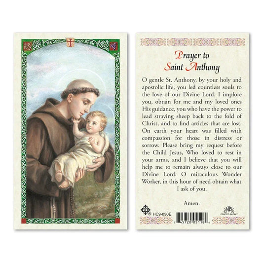 Saint Anthony Prayer Card – Timeless Comfort & Devotion HC9-030E (English) - Ysleta Mission Gift Shop