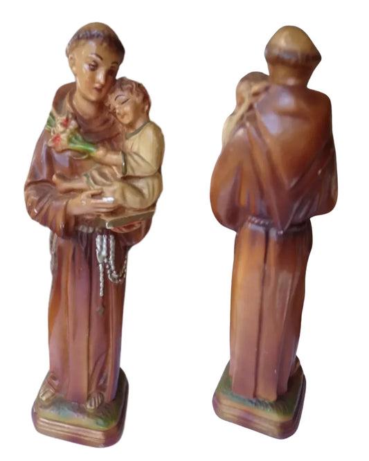 Saint Anthony with Jesus Child Chalkware Statue – 8.5" Italy - Ysleta Mission Gift Shop