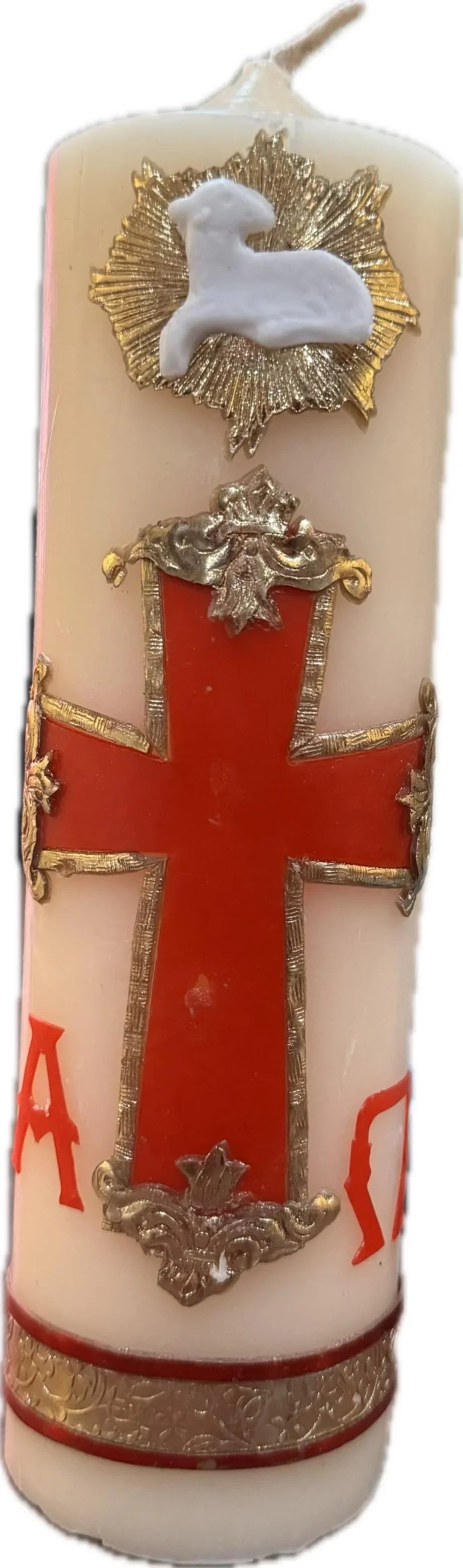 Simple Paschal Devotional Candles Handmade for Easter | Cirios Pascuales Sencillos - Ysleta Mission Gift Shop