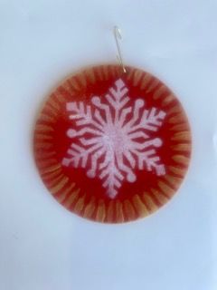 Painted Snowflake Ornament – Handcrafted Snowflake Design, Each Unique - Ysleta Mission Gift Shop