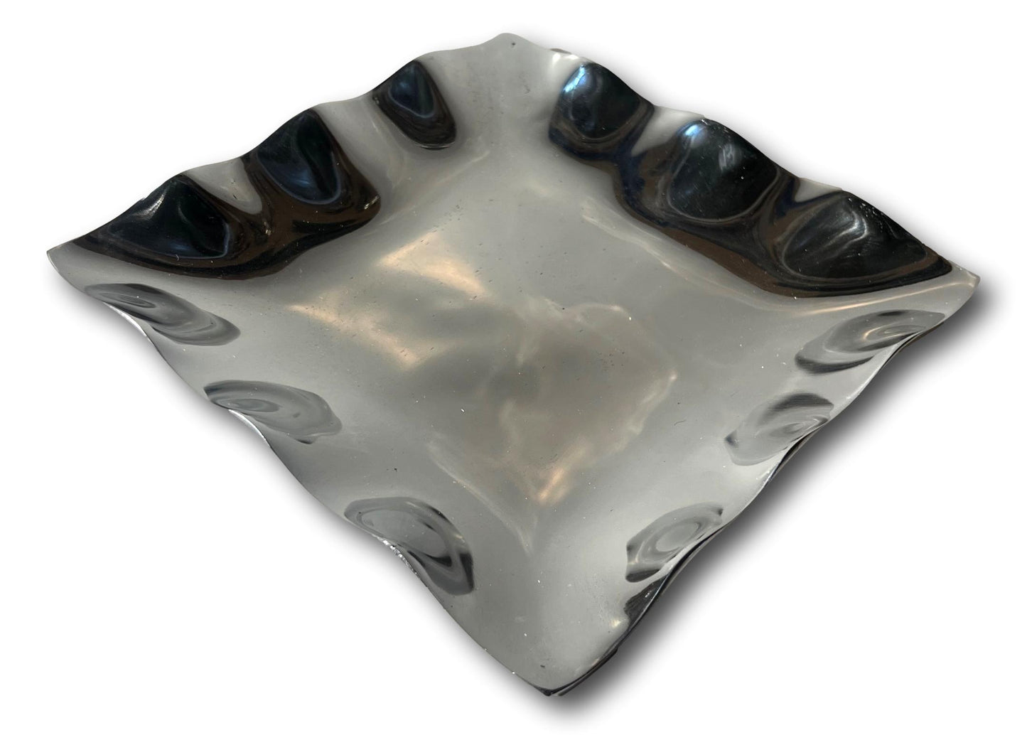 Square Pewter Tray – Sleek Organizer or Gift Dish 8x8"