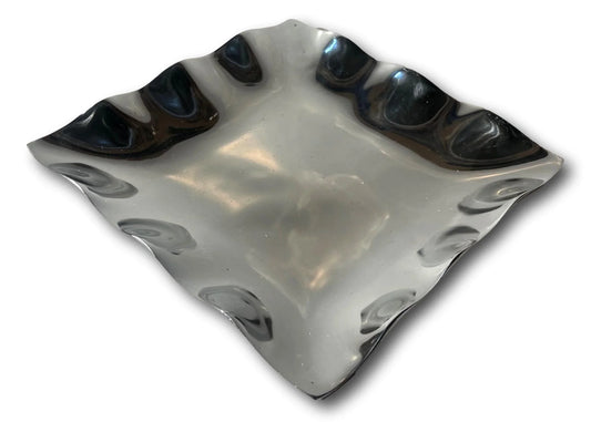 Square Pewter Tray – Sleek Organizer or Gift Dish 8x8" - Ysleta Mission Gift Shop