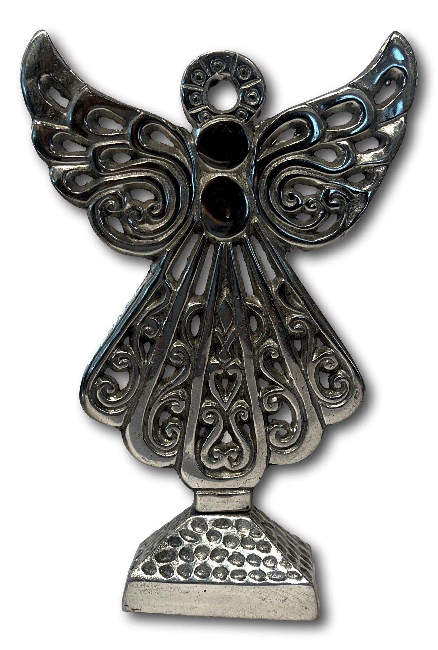 Standing Angel Pewter Figurine – Guardian Spiritual Decor 7x5"