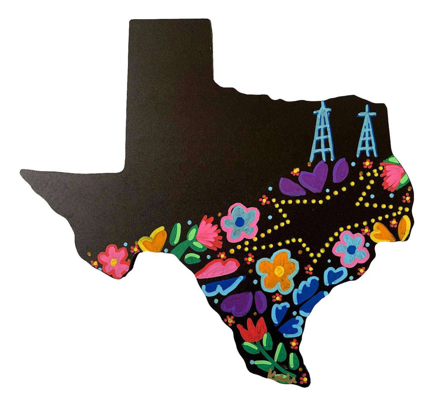 Texas-Shaped Handpainted El Paso Star Heritage Art – 10x10in Wood Wall Décor