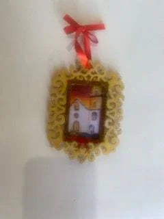 Handpainted Die Cut Frame with Ysleta Mission Art Print - Ysleta Mission Gift Shop