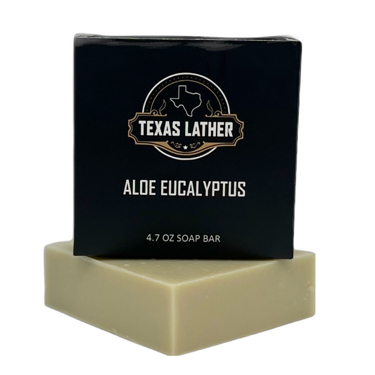 Aloe Eucalyptus Soap Bar 4.7 oz. 3X3X1 inches Handmade Small Batches