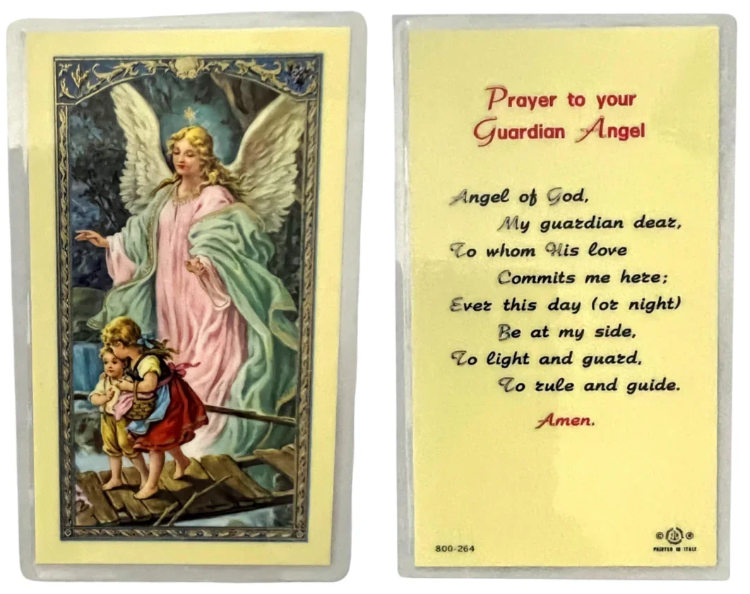 Prayer to Your Guardian Angel – Laminated Catholic Devotional | Angelic Protection Gift - Ysleta Mission Gift Shop