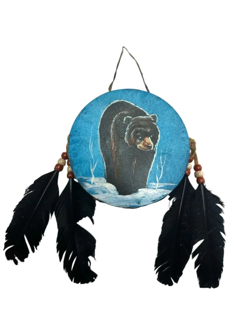 Hand-Painted Mini Rawhide Drum – Mexican Souvenir or Musical Gift (4") - Ysleta Mission Gift Shop