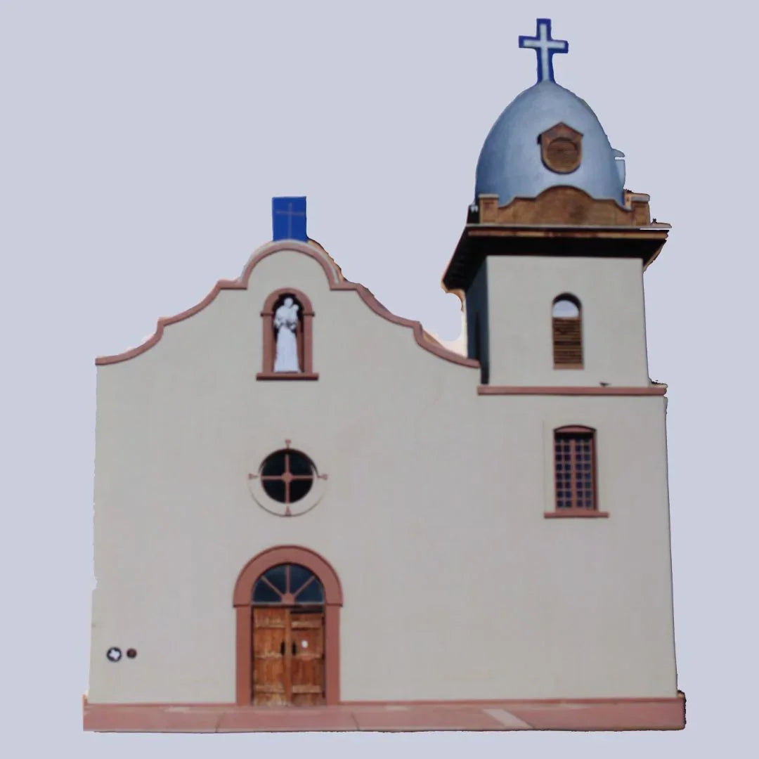 Ysleta Mission Wood Cutout – 5 X 4 in | Historic El Paso Mission - Ysleta Mission Gift Shop