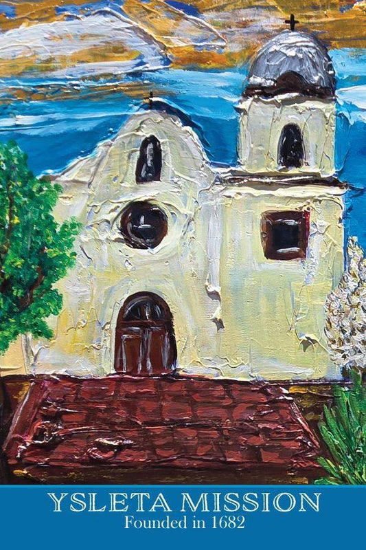 Postcard – Ysleta Mission Painting | Historic El Paso Mission Art Print- 4 x 6 - Ysleta Mission Gift Shop