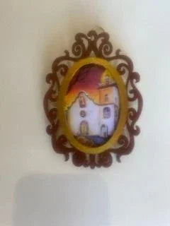Handpainted Die Cut Frame with Ysleta Mission Art Print - Ysleta Mission Gift Shop