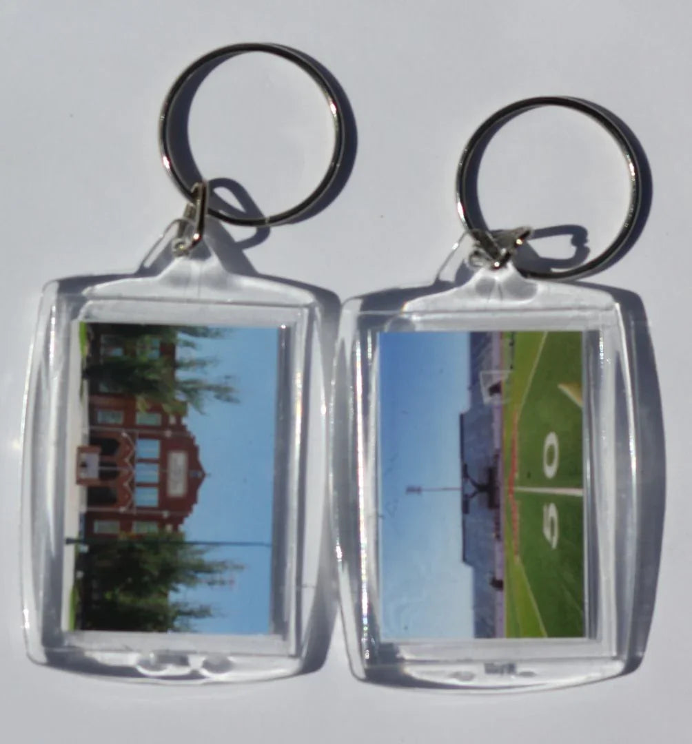 Ysleta High School & Stadium Acrylic Photo Key Chain – Double-Sided (2 1/8" x 1 1/2") - Ysleta Mission Gift Shop