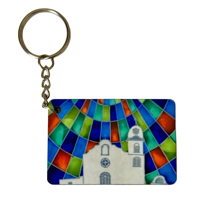 Ysleta Mission Neutral Keychain – Double-Sided El Paso Devotional Art - Ysleta Mission Gift Shop