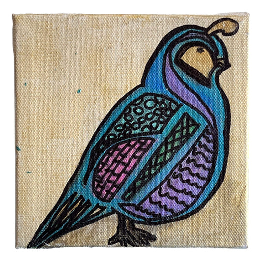 Artwork Birds Canvas Various Designs Handpainted L: W:5"X5" - Ysleta Mission Gift Shop
