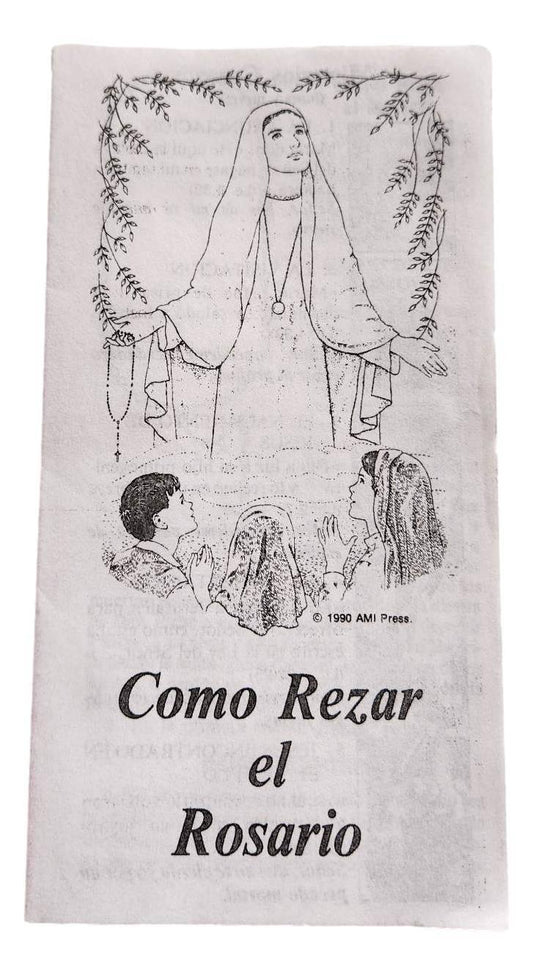 Book Pamphlet Como Rezar el Rosario H: 5.5 in W: 3 in - Ysleta Mission Gift Shop