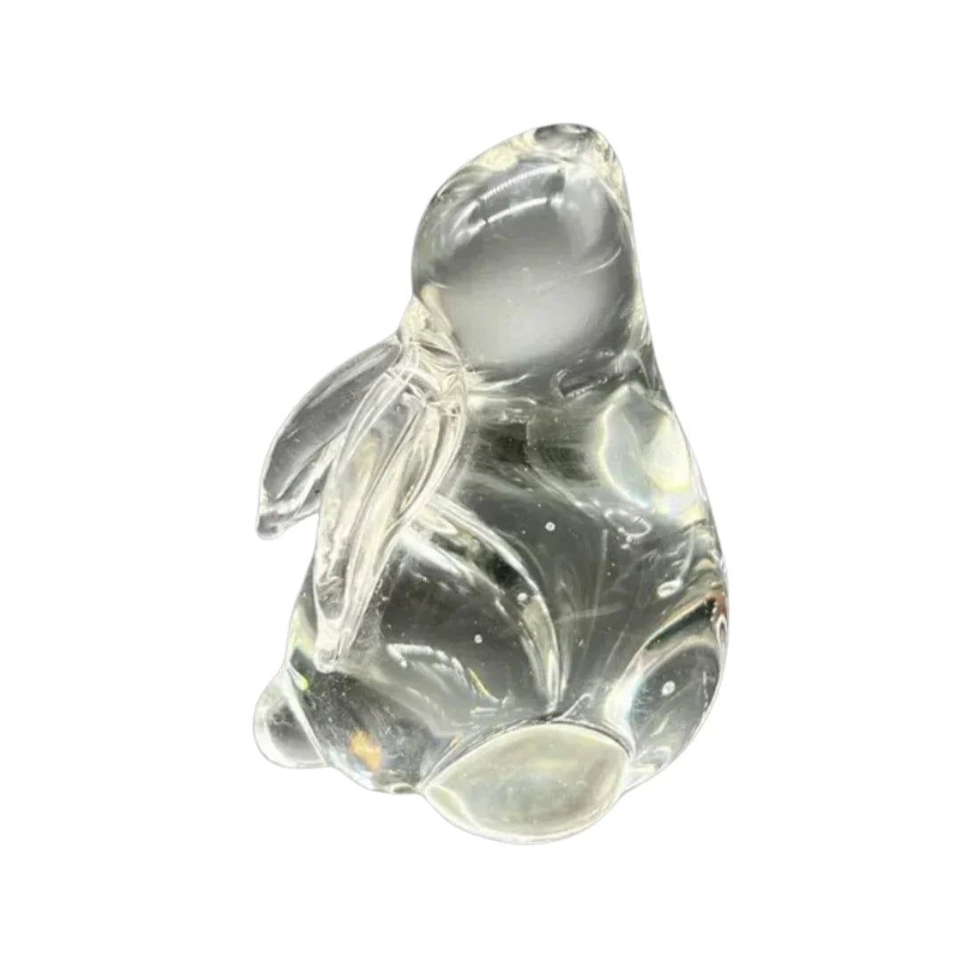 Crystal Clear Glass Rabbit Paperweight Figurine - Ysleta Mission Gift Shop