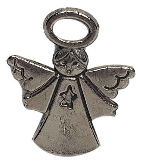 Charm Angel Star In The Center Rosary Part Alloy Metal - Ysleta Mission Gift Shop