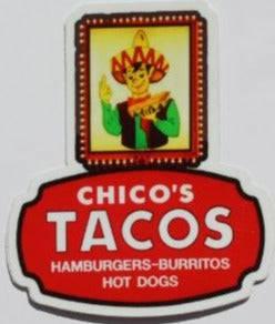 Chicos Sign Sticker – Vinyl Glossy Removable 3" x 3" - Ysleta Mission Gift Shop