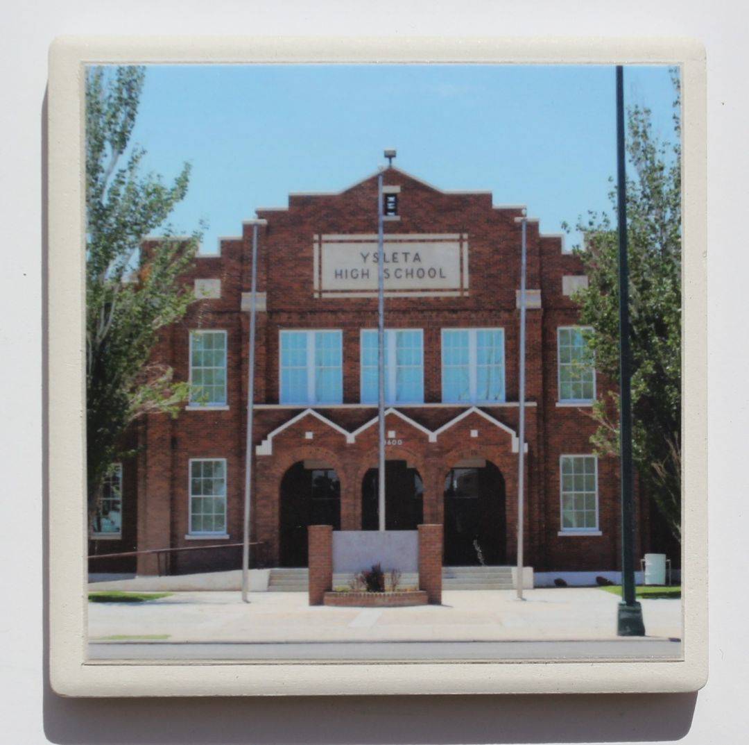 Coaster Ysleta High School Ceramic Cork Backing 4x4 - Ysleta Mission Gift Shop
