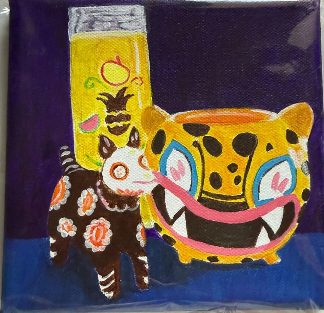 Colorful Day of the Dead acrylic painting by Lorena Williams, 6x6 inches, cultural keepsake artwork for home and garden decor.