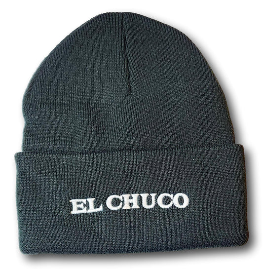 Black El Paso-El Chuco beanie by Miguel Martinez, one-size-fits-all knit hat with city-themed design, casual and warm headwear.