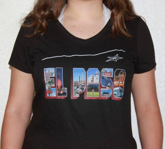 El Paso Postcard Unisex T-Shirt – 100% Cotton - Ysleta Mission Gift Shop