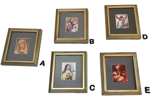 Frame Religious Images on Gold Tone Frame - Ysleta Mission Gift Shop