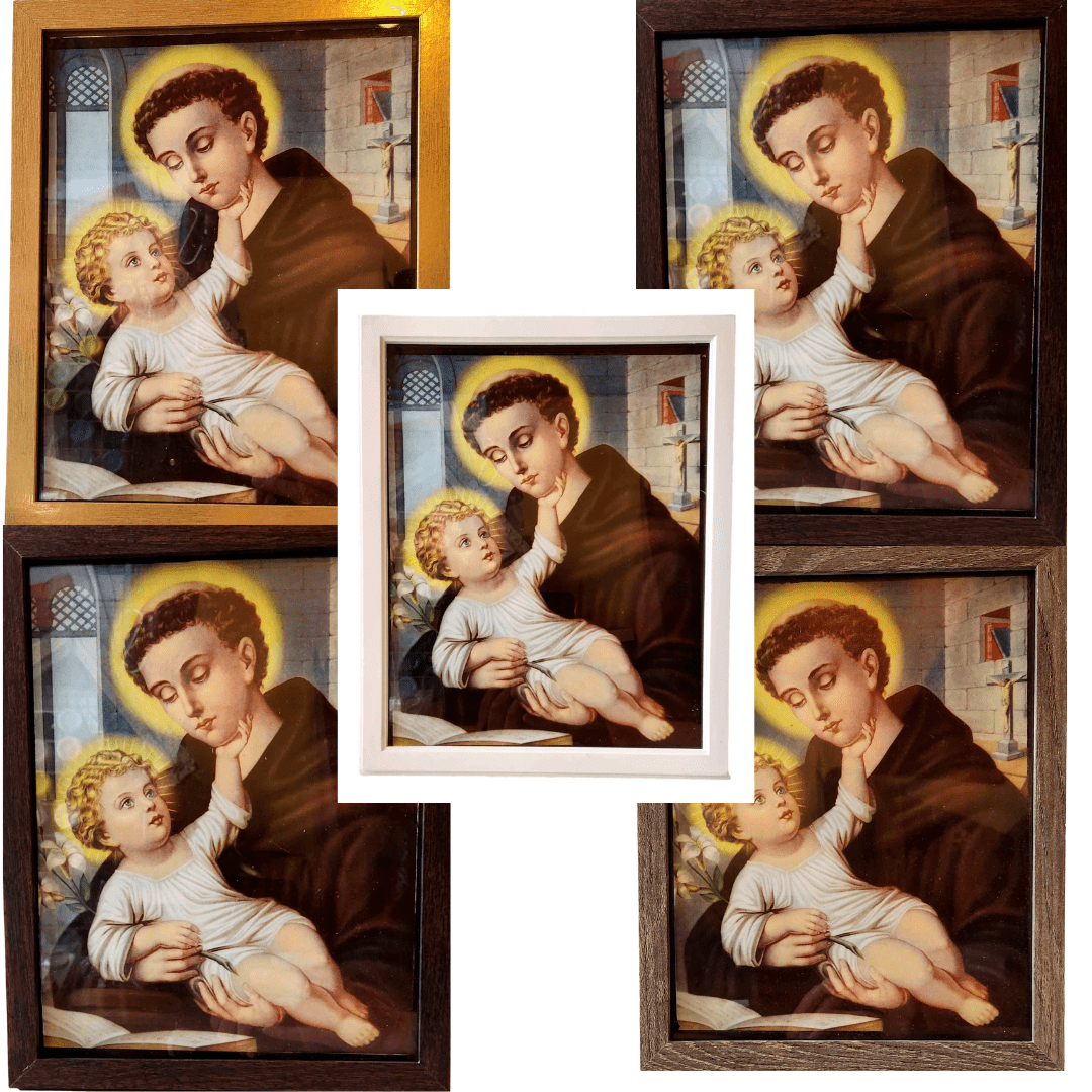 Framed Saint Anthony Out of Print Image – 11"x19" - Ysleta Mission Gift Shop