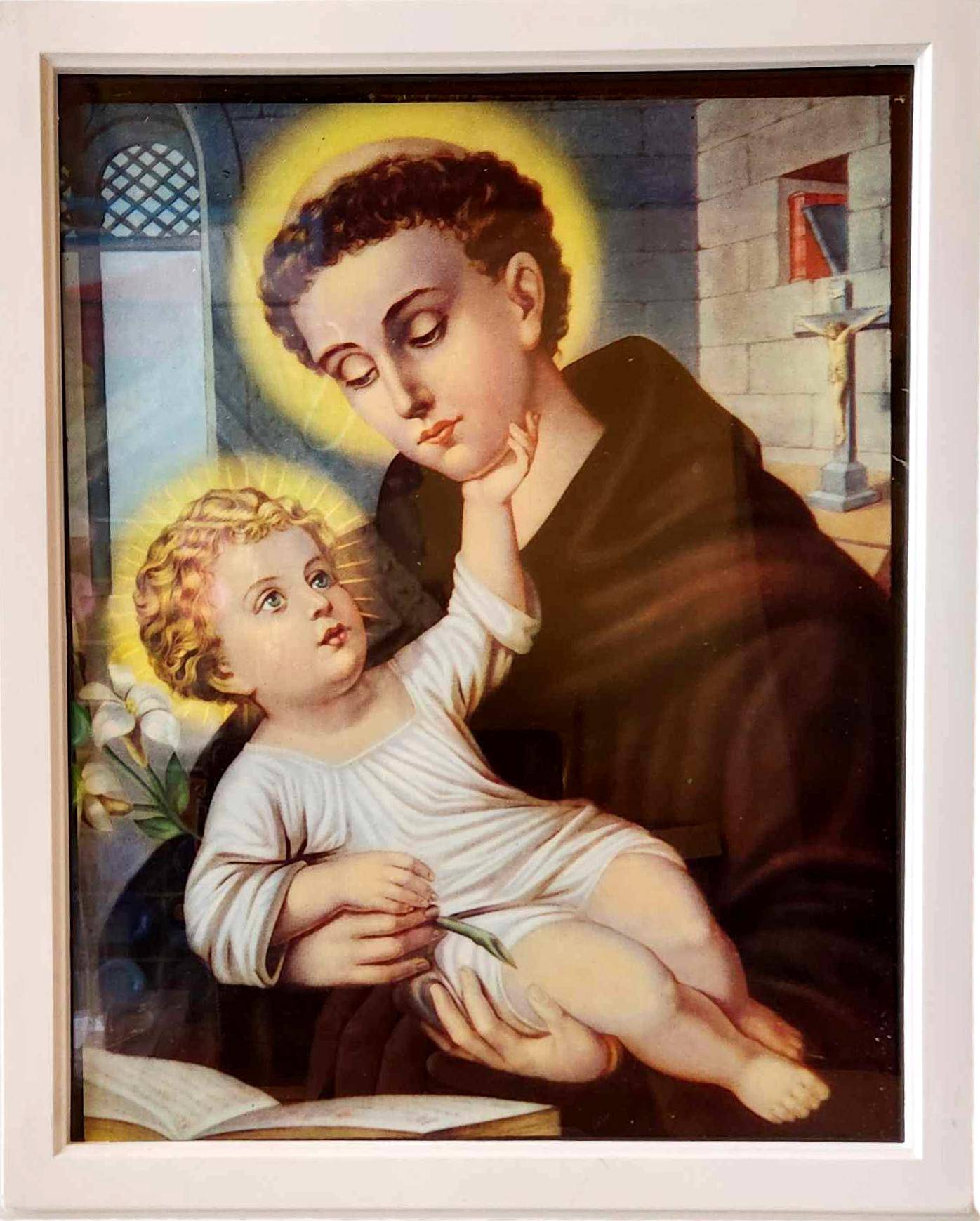 Framed Saint Anthony Out of Print Image – 11"x19" - Ysleta Mission Gift Shop