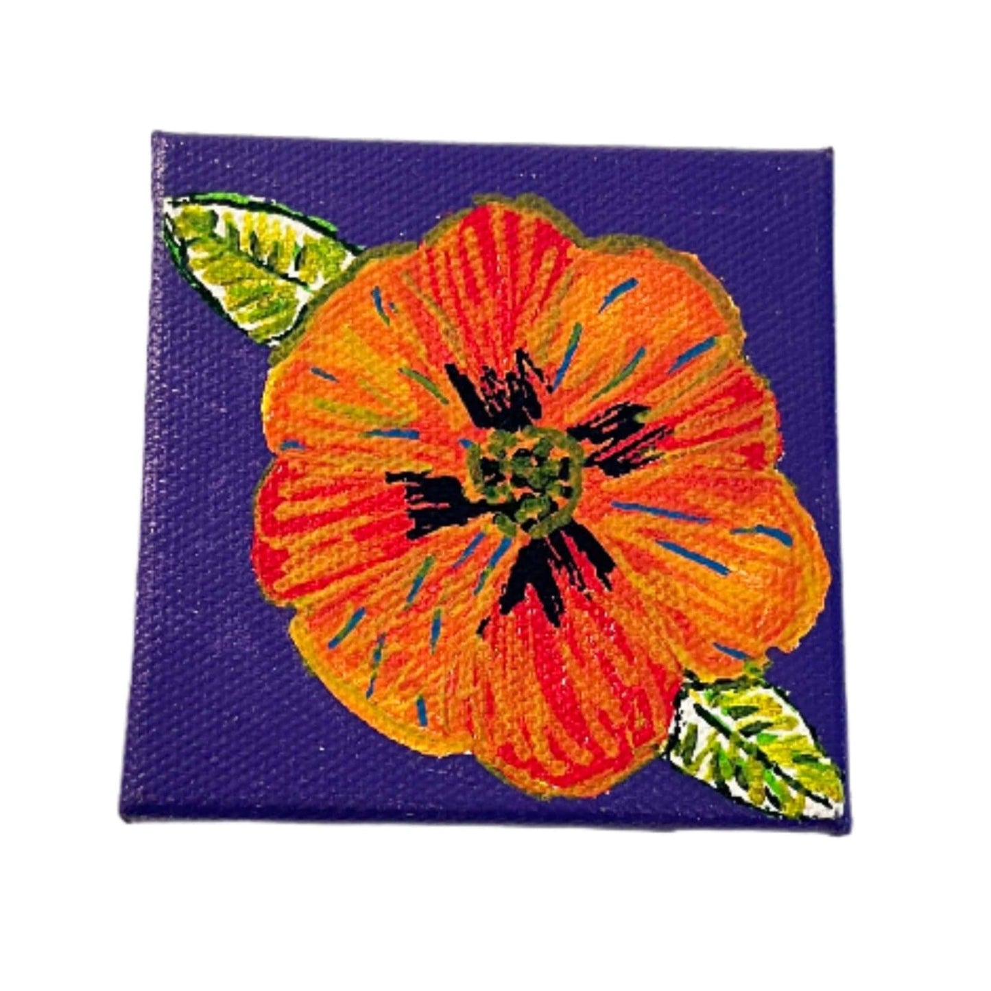 Handpainted Canvas Artwork – Unique 3"x3" Wall Decor