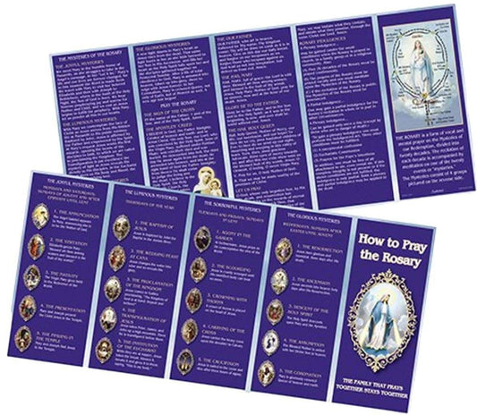 How to Pray the Rosary Pamphlet - Large Print English Edition - Ysleta Mission Gift Shop