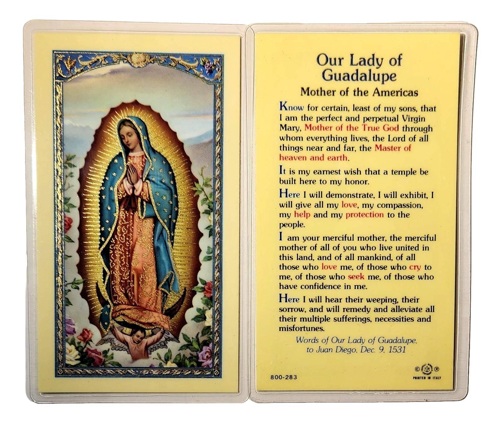Laminated Prayer Card – Our Lady of Guadalupe "Mother of the Americas" - Ysleta Mission Gift Shop