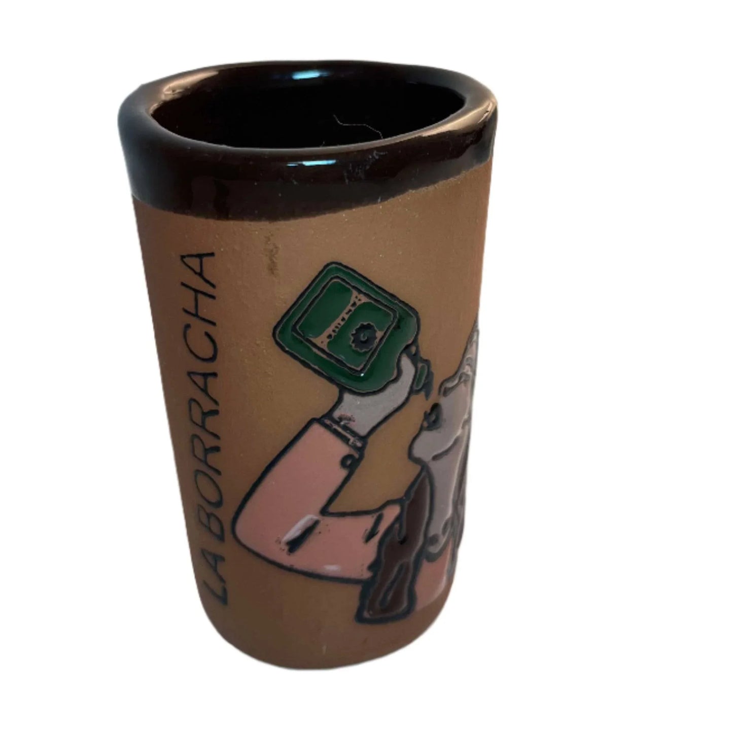 Clay Shot Glass Glazed, Lead-Free 3" Handmade in Mexico - Ysleta Mission Gift Shop