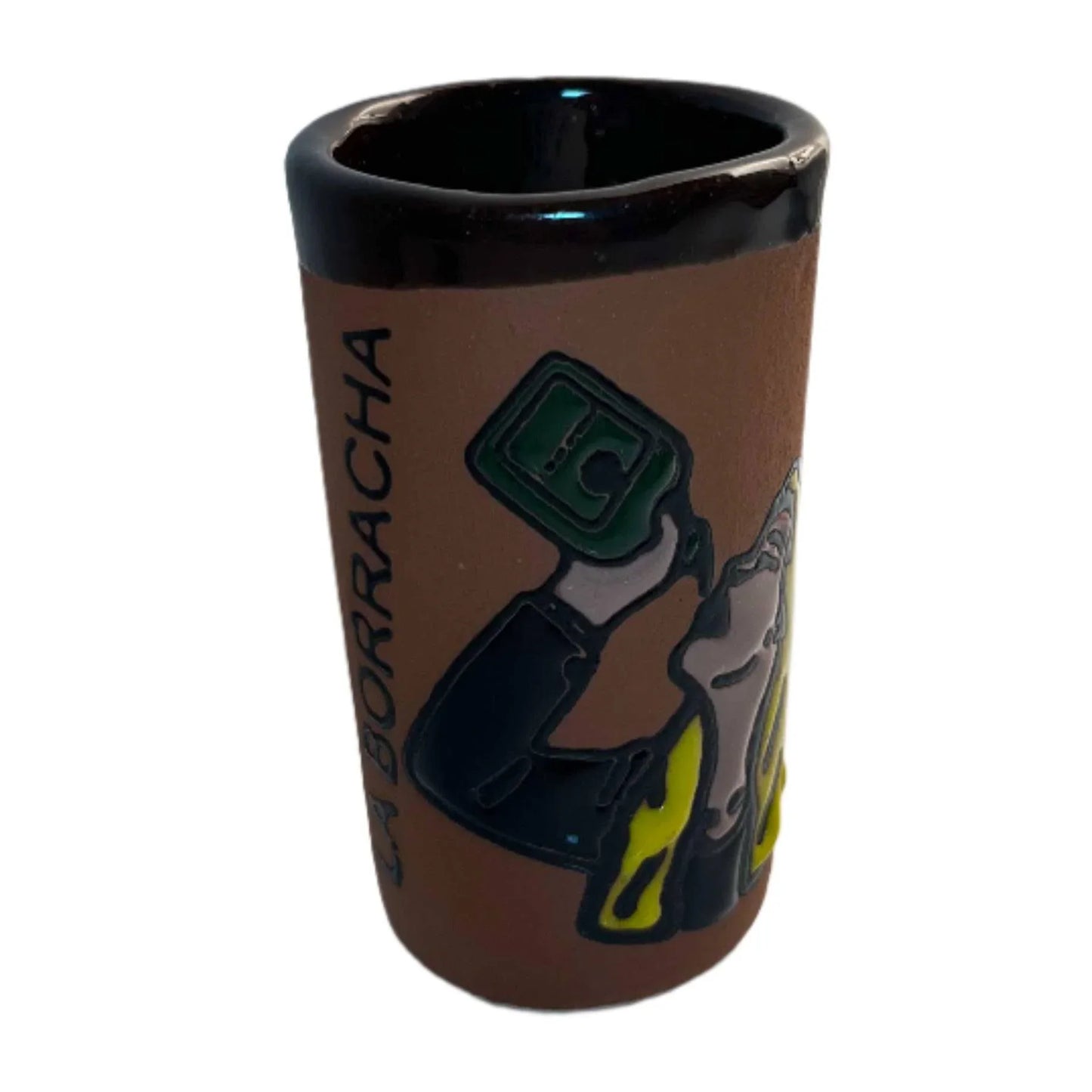 Clay Shot Glass Glazed, Lead-Free 3" Handmade in Mexico - Ysleta Mission Gift Shop