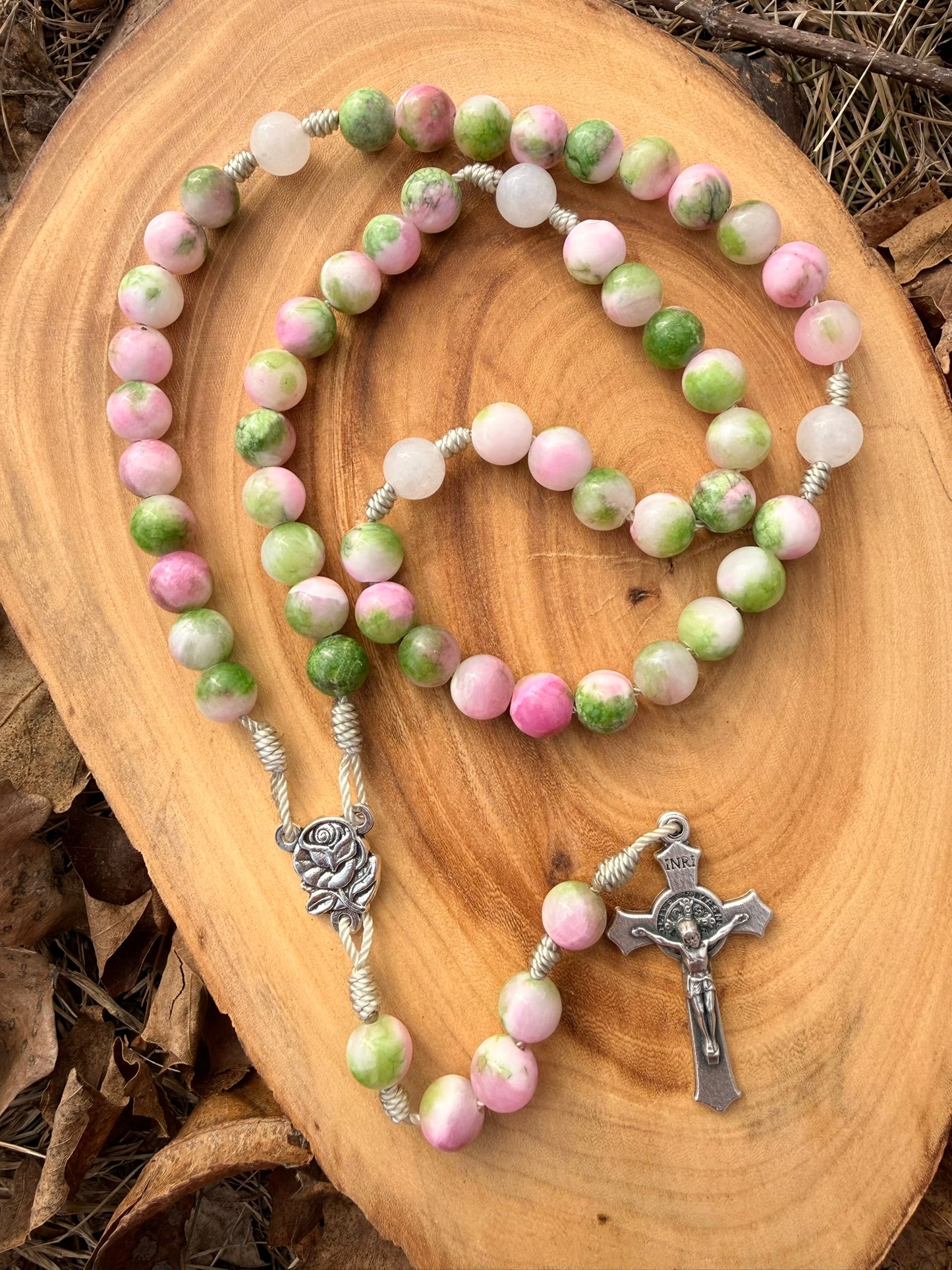 Lourdes Jade Catholic 5 Decade Rosary