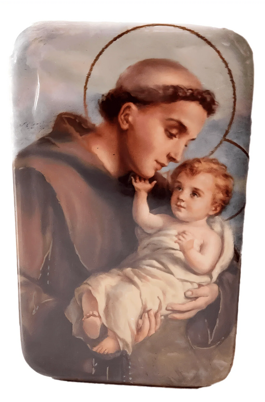 Magnet Saint Anthony Metal Image Italian Image 2x3 - Ysleta Mission Gift Shop