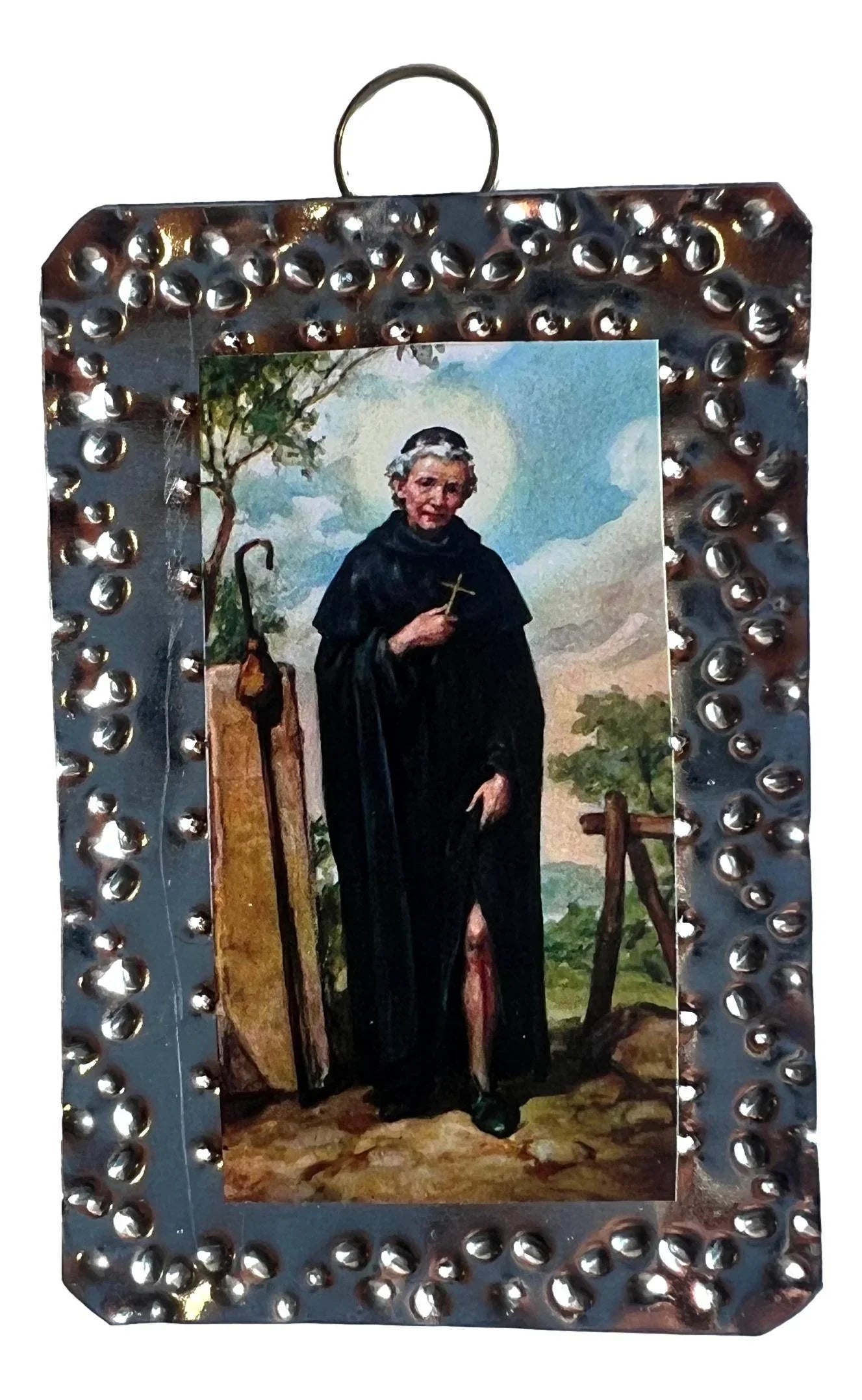 Mini Retablo Patron Saint | Handcrafted Spanish Colonial Tinwork | 3x2 Made in New Mexico - Ysleta Mission Gift Shop