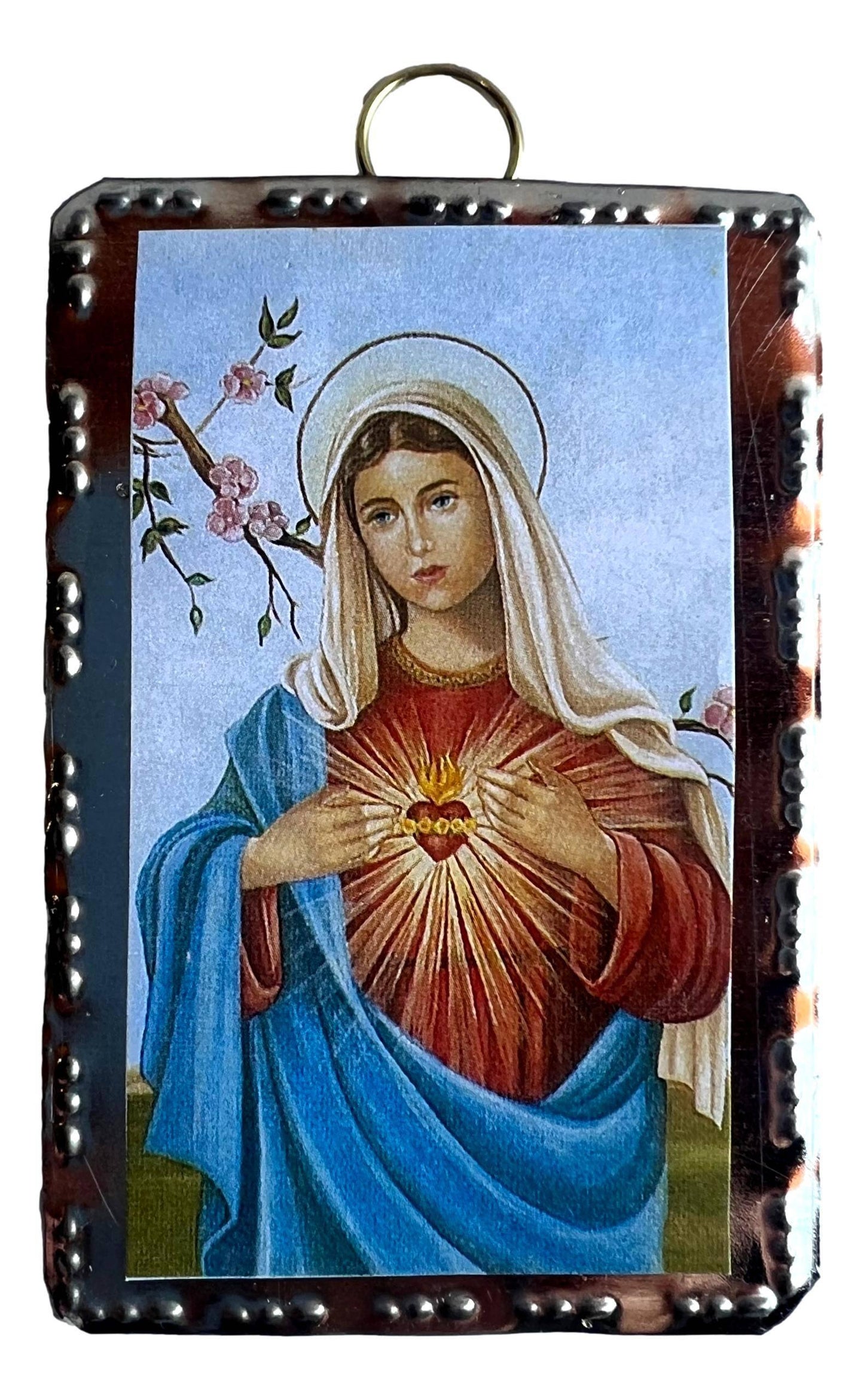 Mini Retablo Patron Saint | Handcrafted Spanish Colonial Tinwork | 3x2 Made in New Mexico - Ysleta Mission Gift Shop