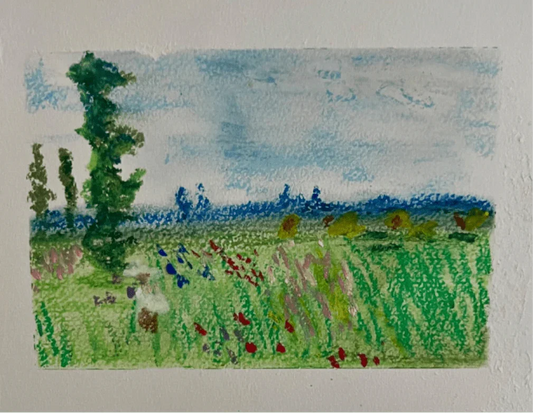 Note Card Monet-Inspired Wildflowers – 3.5x5 Frameable Art - Ysleta Mission Gift Shop