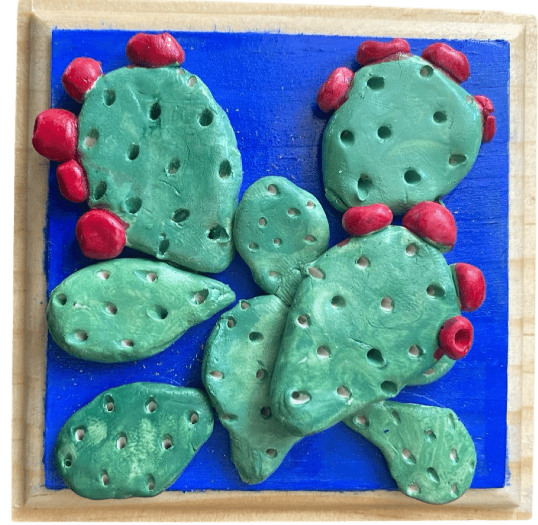 Original Art Keepsake Box Prickly Pear 3.5 x3.5