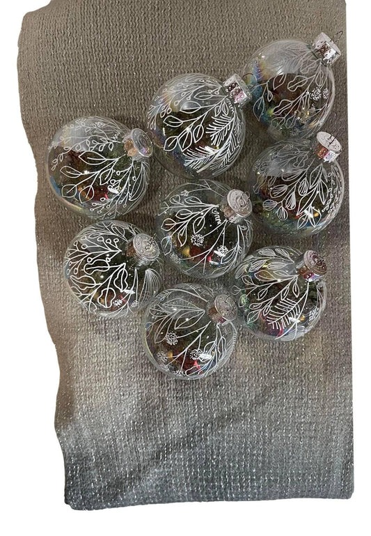 Ornament Glass Handdrawn - Ysleta Mission Gift Shop