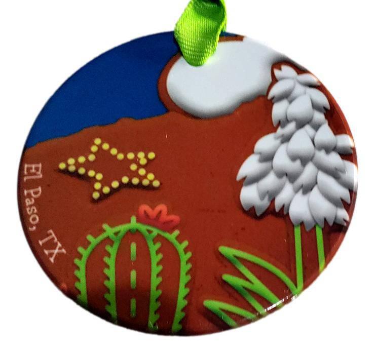 Ornament Round Sublimated High Color Original Art Colorful Ribbon - Ysleta Mission Gift Shop