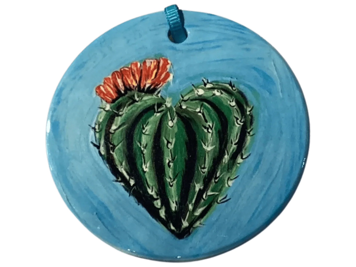 Ornament Round Sublimated High Color Original Art Colorful Ribbon - Ysleta Mission Gift Shop